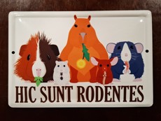 Plechová cedulka "Rodentes" 15 x 10 cm